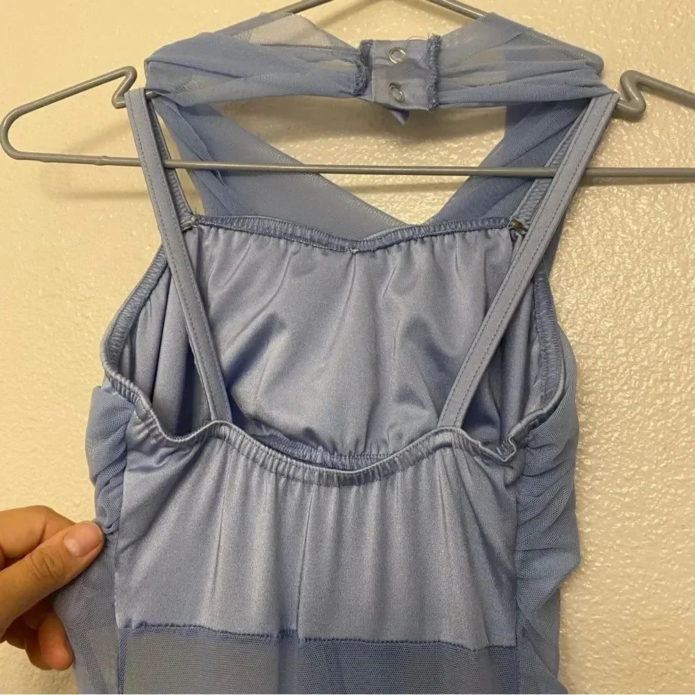 Kelle dance competition contemporary lyrical costume blue dress STAY 8408 MA